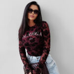 Bluzka damska OLAVOGA SEPIA bordowa