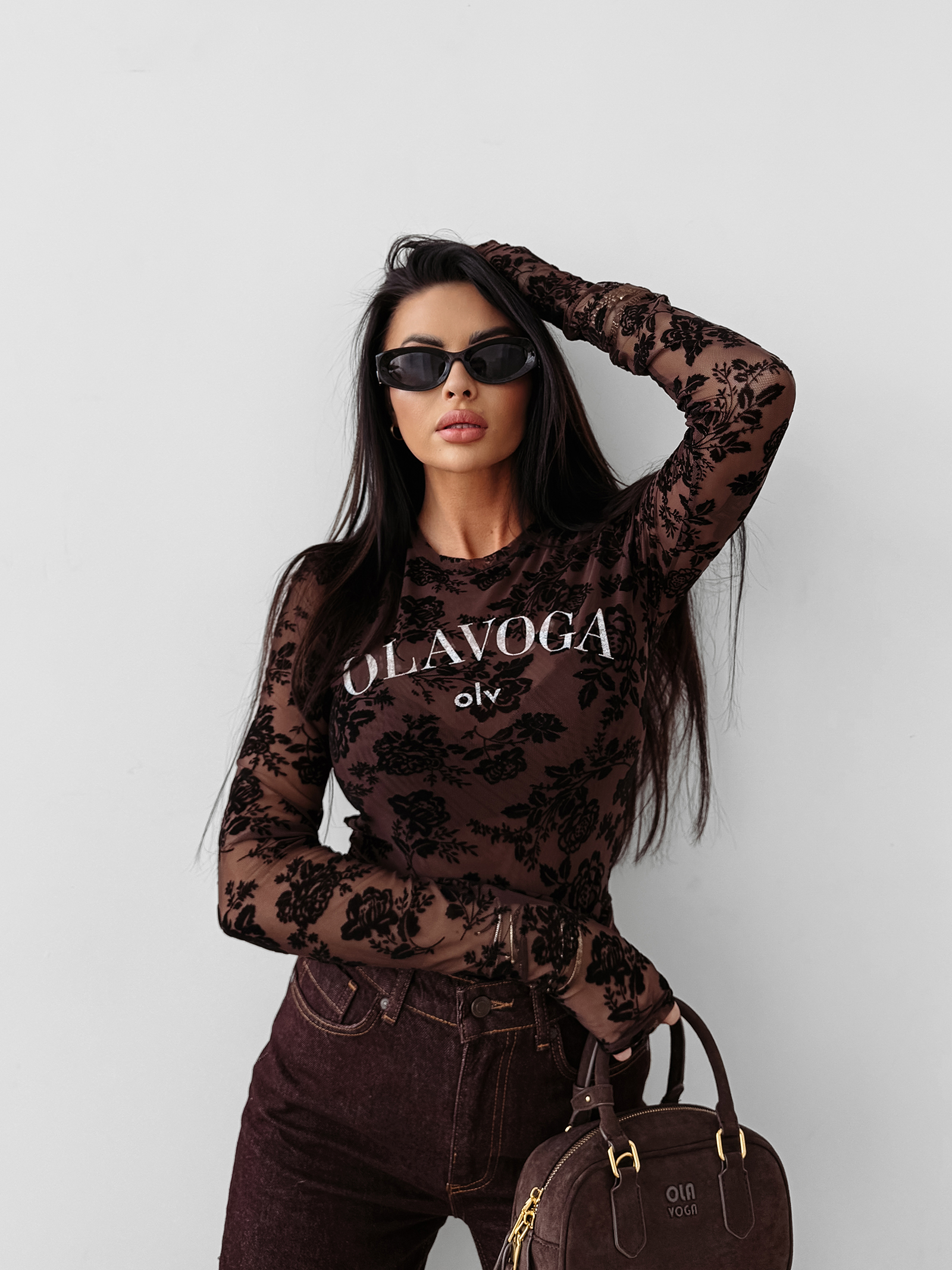 Bluzka damska OLAVOGA SEPIA brązowa