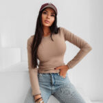 Bluzka damska OLAVOGA SIMBI latte