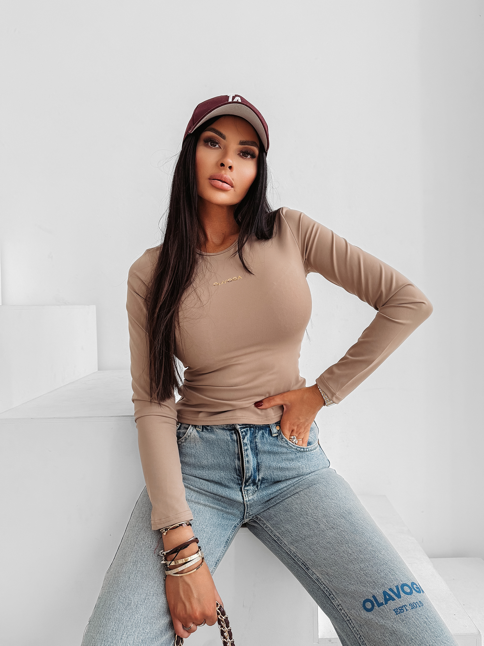 Bluzka damska OLAVOGA SIMBI latte