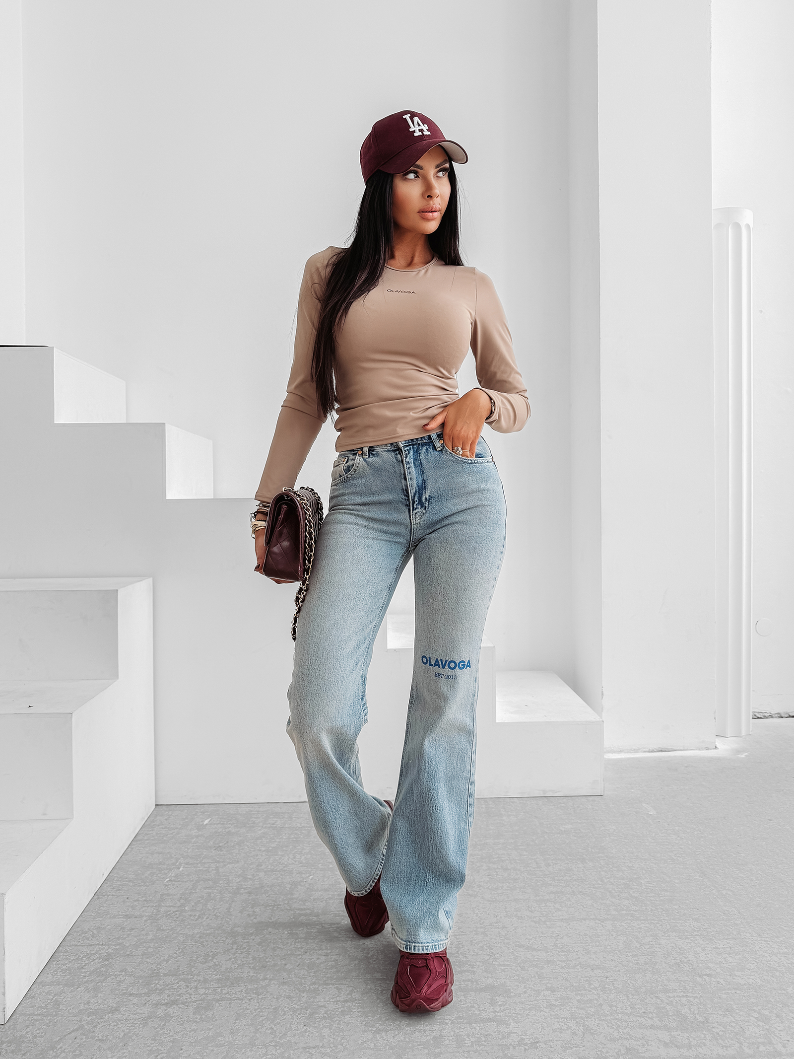 Bluzka damska OLAVOGA SIMBI latte