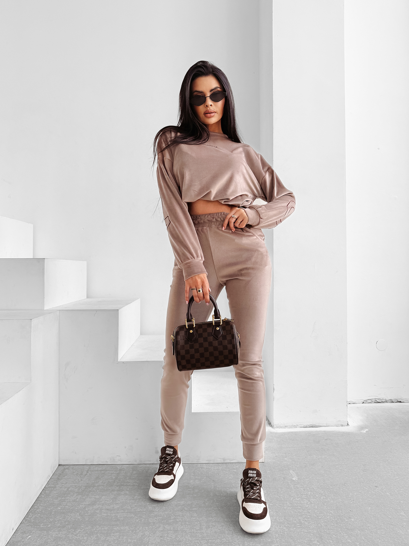 Komplet damski OLAVOGA VELVET ASH latte