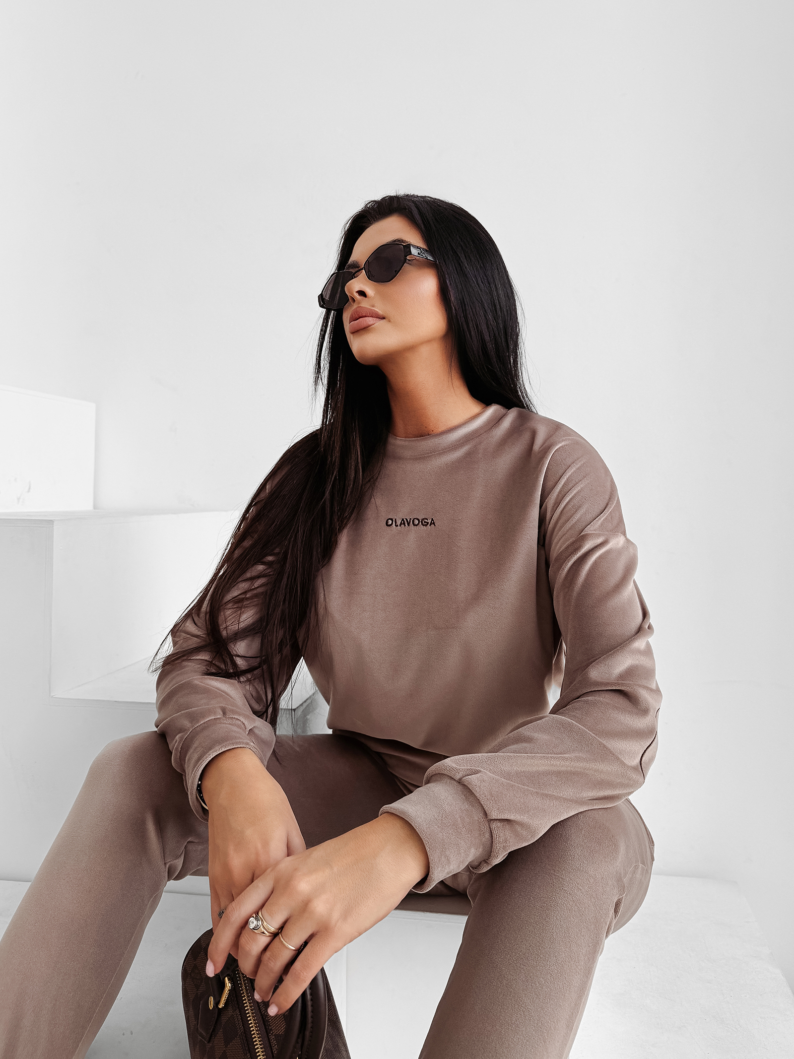 Komplet damski OLAVOGA VELVET ASH latte