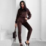 Komplet damski OLAVOGA VELVET ASH brązowy