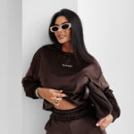 Komplet damski OLAVOGA VELVET ASH brązowy