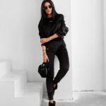 Komplet damski OLAVOGA VELVET ASH czarny