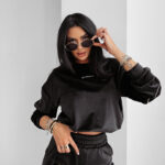 Komplet damski OLAVOGA VELVET ASH czarny