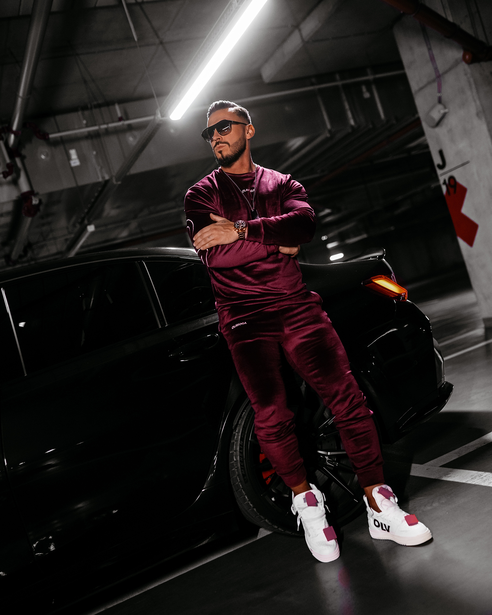 Komplet męski OLAVOGA VELVET ASH bordowy