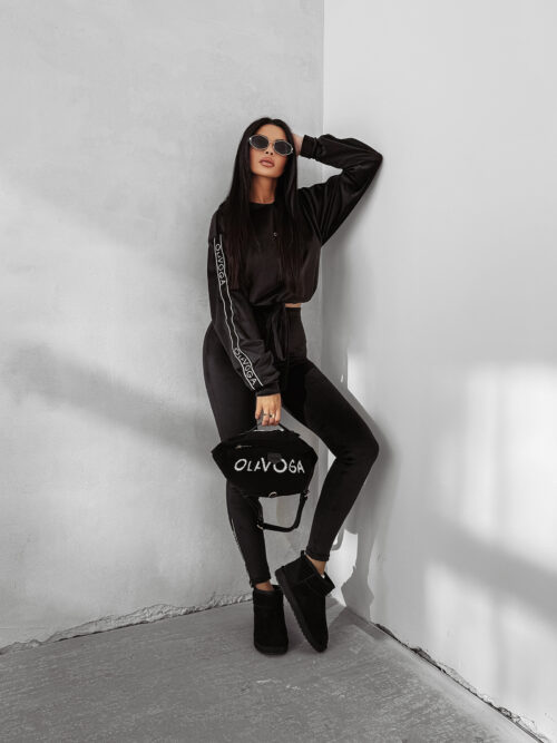 Komplet damski OLAVOGA VELVET AURA czarny