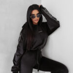 Komplet damski OLAVOGA VELVET AURA czarny