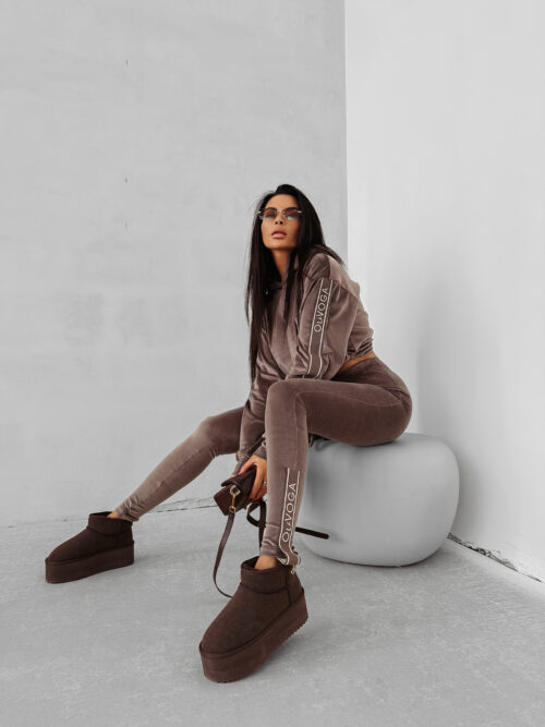 Komplet damski OLAVOGA VELVET AURA latte