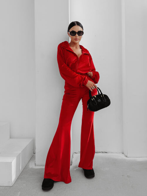 Komplet damski OLAVOGA VELVET WOOD czerwony