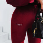 Komplet damski OLAVOGA VELVET WOOD bordowy