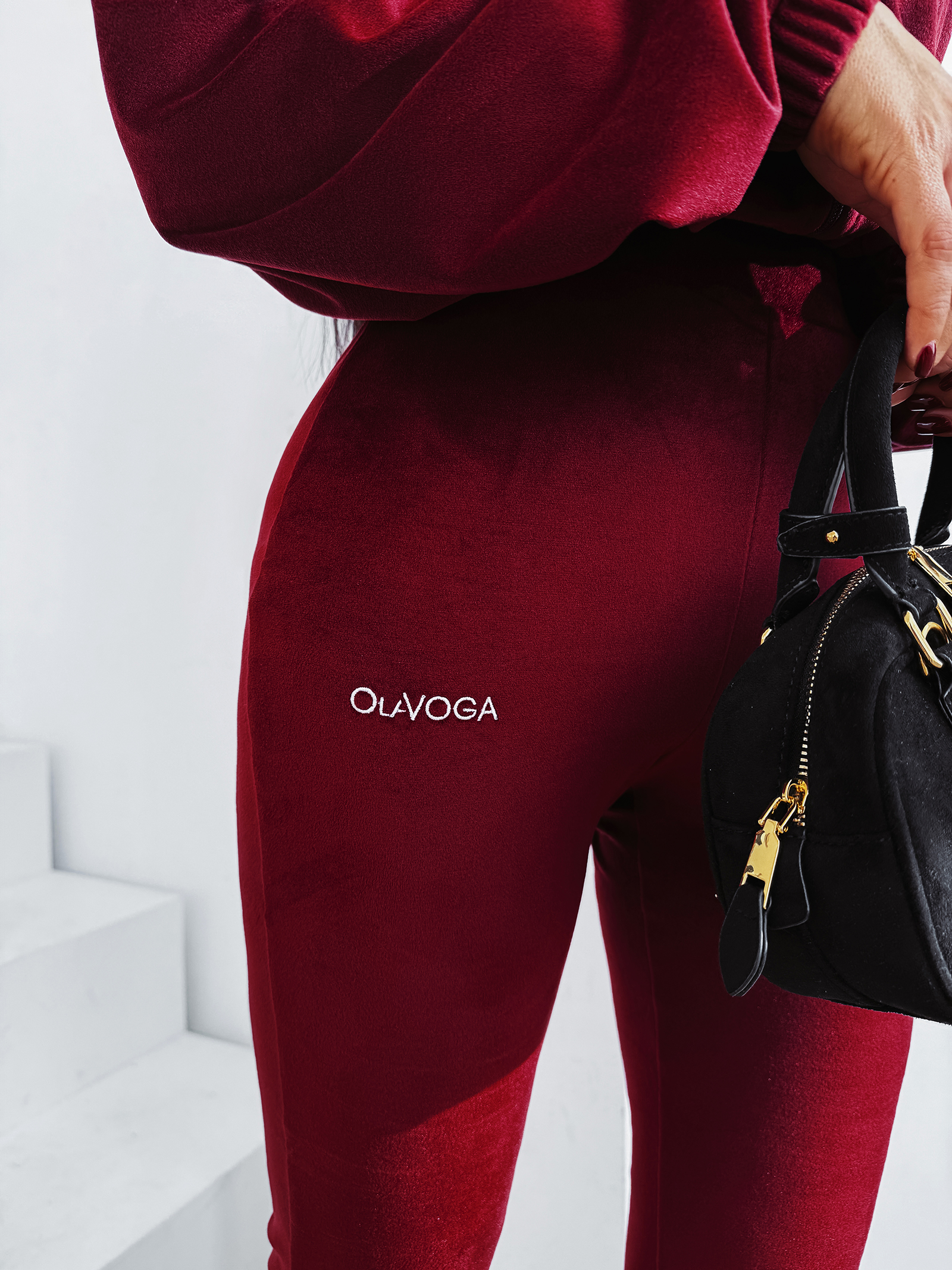 Komplet damski OLAVOGA VELVET WOOD bordowy Komplet damski OLAVOGA VELVET WOOD bordowy