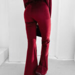 Komplet damski OLAVOGA VELVET WOOD bordowy