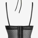 Koronkowy zestaw bielizny damskiej czarny- gorset z brazylianami