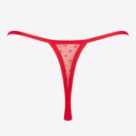 Koronkowy zestaw bielizny damskiej czerwony- gorset ze stringami