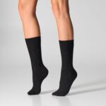 Skarpetki damskie bawełniane prążkowane czarne/szare (2PACK)