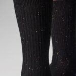 Skarpetki damskie bawełniane prążkowane czarne/szare (2PACK)