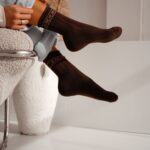 Skarpetki damskie brązowe półfrotte bezuciskowe MOON