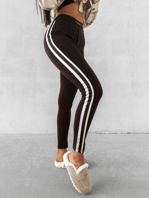 Legginsy dopasowane OLAVOGA STRECH brązowe