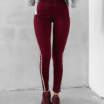Legginsy dopasowane OLAVOGA STRECH bordowe