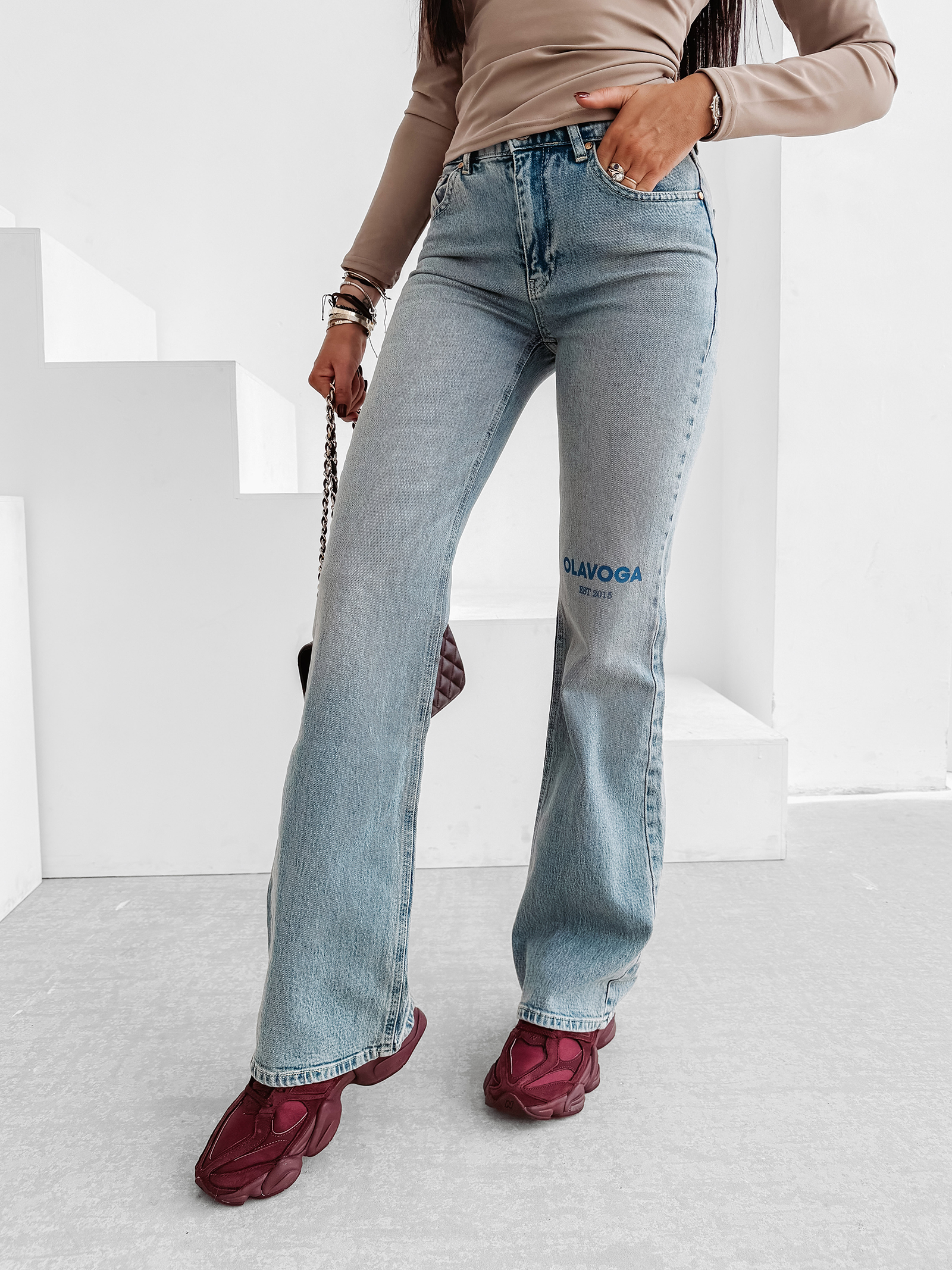 Jeansy damskie OLAVOGA ZOIO niebieskie Jeansy damskie OLAVOGA ZOIO niebieskie