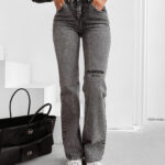 Jeansy damskie OLAVOGA ZOIO szare