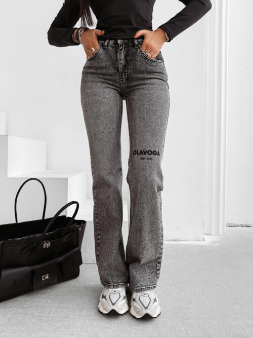 Jeansy damskie OLAVOGA ZOIO szare