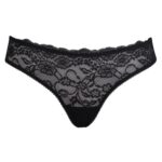 Stringi damskie z eleganckiej czarnej koronki Allure