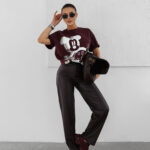 T-shirt damski OLAVOGA BESCO bordowy