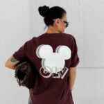 T-shirt damski OLAVOGA BESCO bordowy