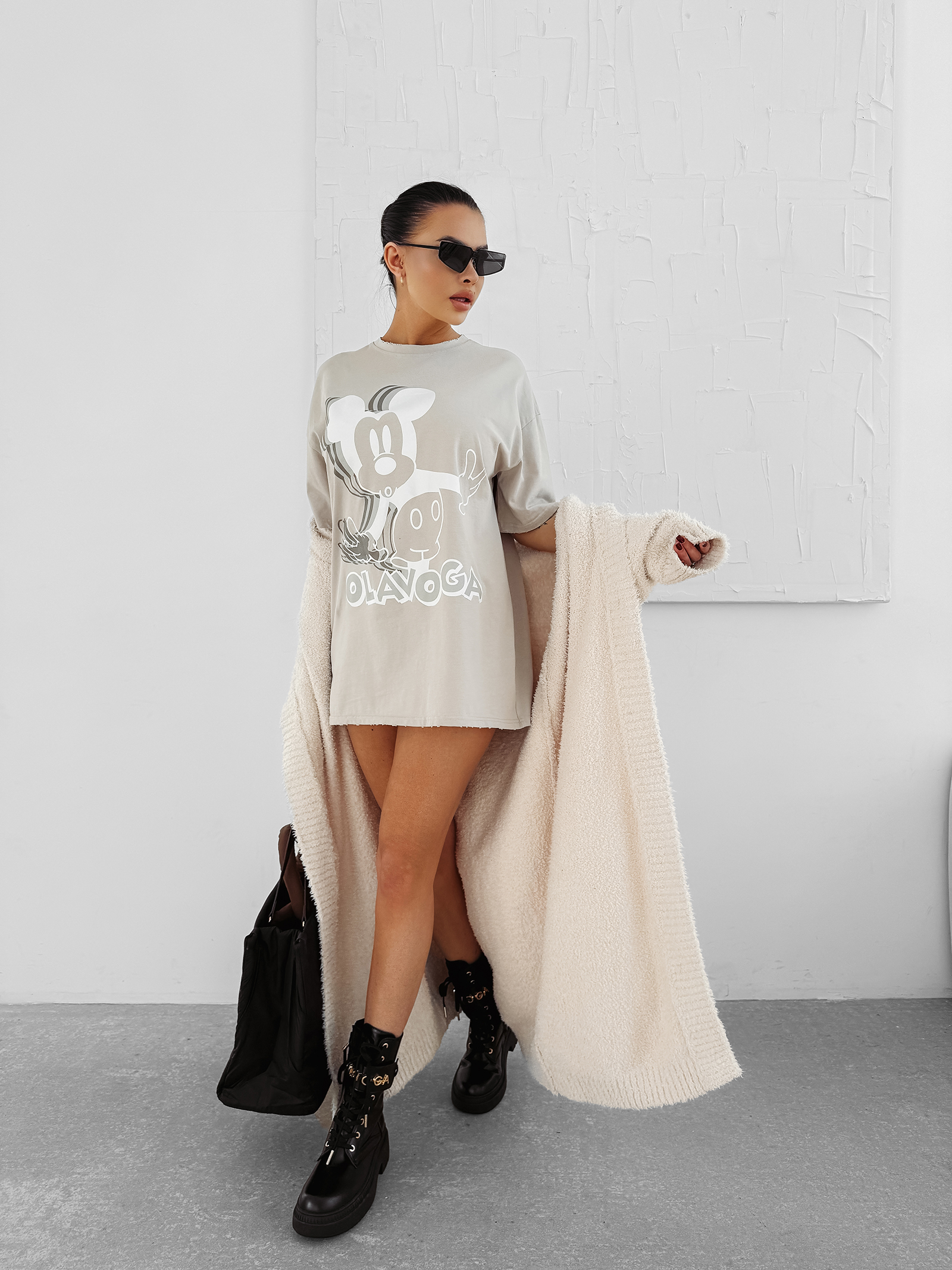 T-shirt damski OLAVOGA BESCO szary T-shirt damski OLAVOGA BESCO szary