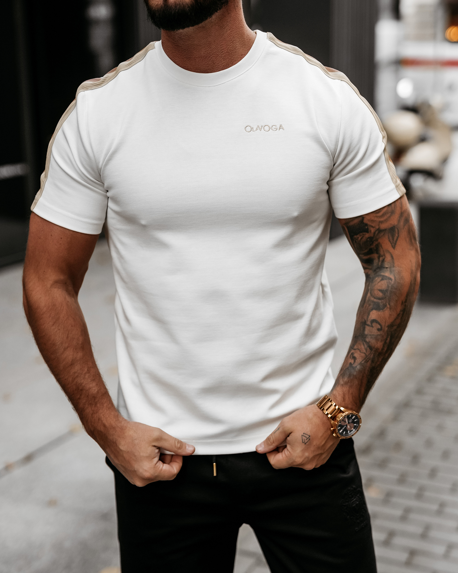 T-shirt męski OLAVOGA FLYRAIC ecru