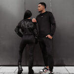 Komplet damski OLAVOGA VELVET ASH czarny