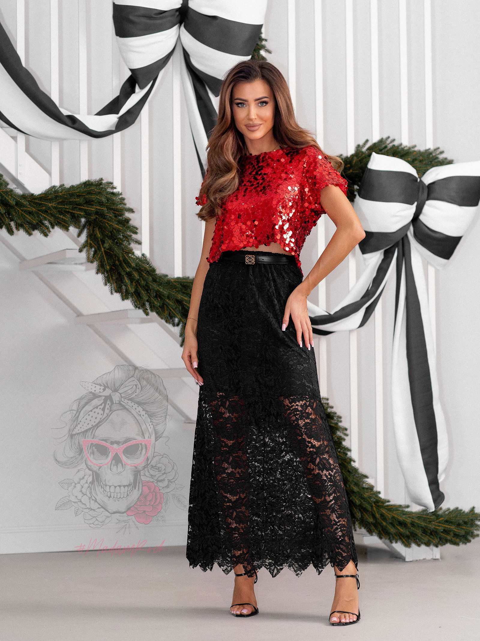 Bluzka cekinowa Lumi Flare czerwona