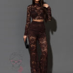 Komplet koronkowy NB Artes brązowy