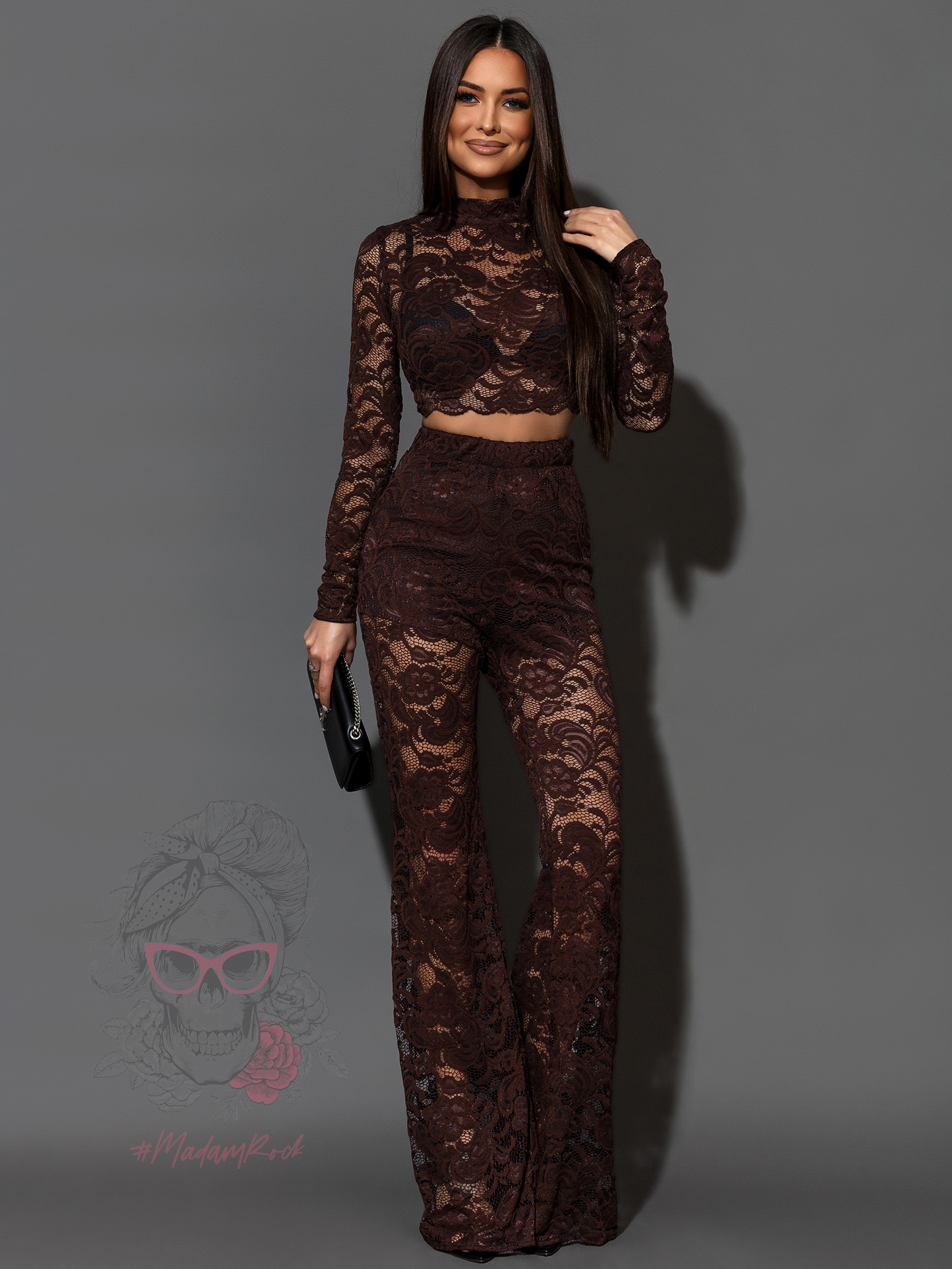 Komplet koronkowy NB Artes brązowy