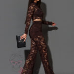 Komplet koronkowy NB Artes brązowy