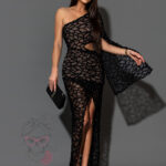 Sukienka koronkowa z wycięciem NB Belle Bara czarna