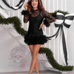 Sukienka koronkowa Essence Mini Dress czarna