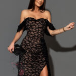 Suknia wieczorowa koronka NB Dama Bara czarna