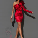 Sukienka z kokardą NB Rosso Incanto czerwona