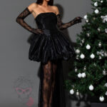 Sukienka z tafty z koronkowymi dodatkami NB Cindyrella Night czarna