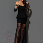 Komplet 3-częściowy - gorset+spódnica +rękawiczki NB Passion Nuit czarny