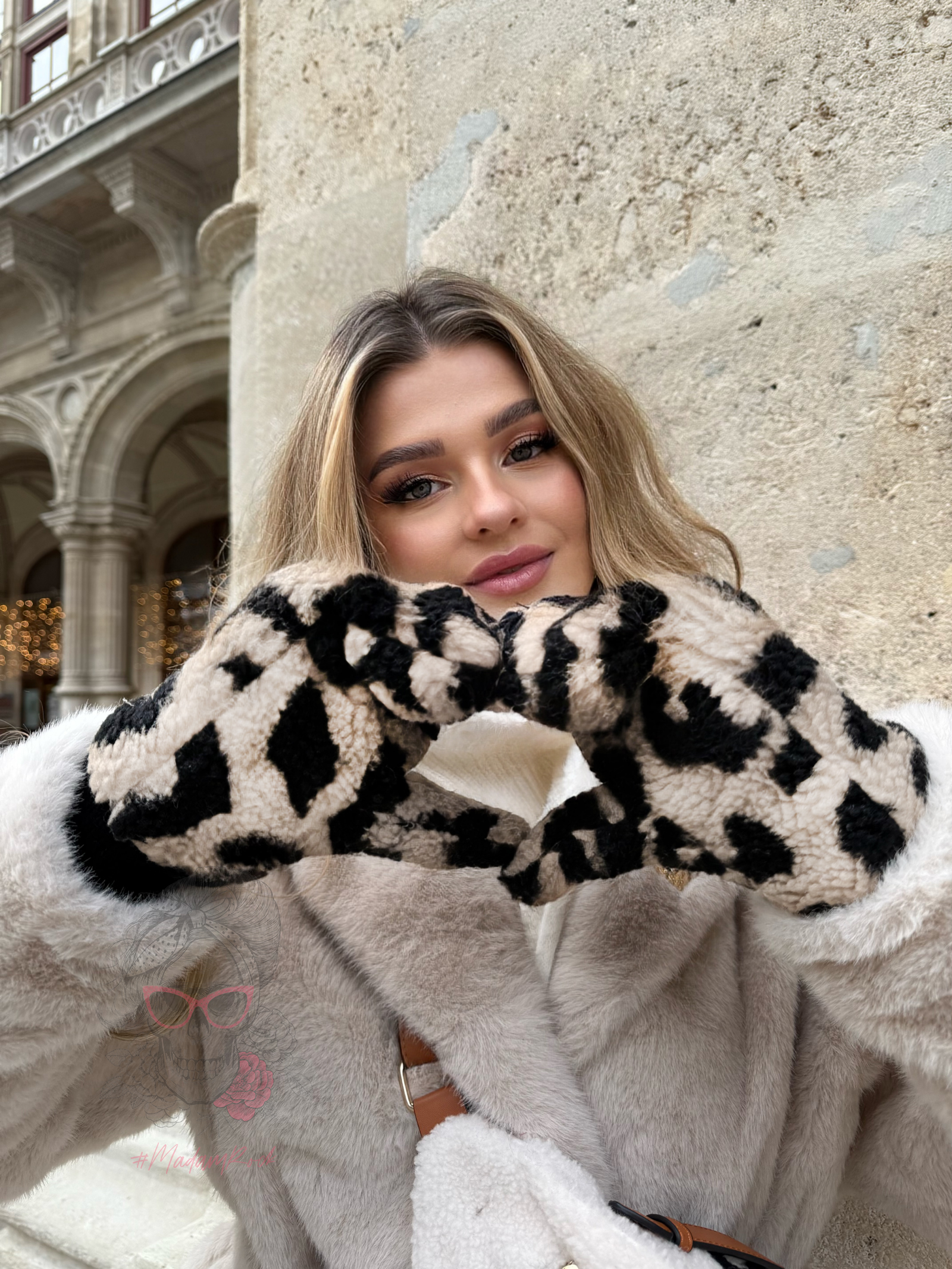 Rękawiczki baranki LeoSheep beżowe