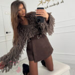 Spódniczko-spodenki zamszowe Douce czekoladowe