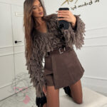 Spódniczko-spodenki zamszowe Douce czekoladowe