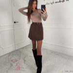 Spódniczko-spodenki z paskiem Motion czekoladowe