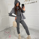 Komplet dres sweterkowy damski BONNIE & CARLEE OLAVOGA grafitowy